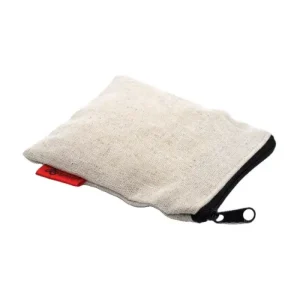 Small Linen Zipper Pouch with Branded Label